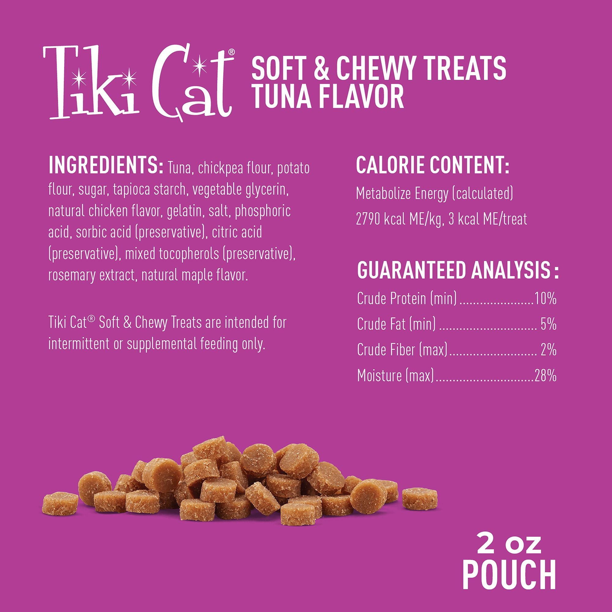 Tiki Cat Soft & Chewy Grain Free Tuna Flavor Cat Treats 2oz