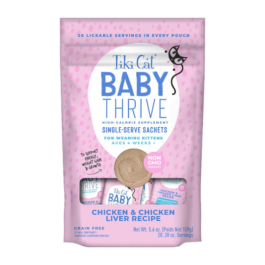 Tiki Cat  Baby Thrive Chicken & Chicken Liver Recipe Supplement for Kittens Aged 4 Weeks and Over 5.6 oz