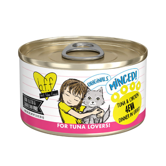 Weruva B.F.F. Originals Minced! For Tuna Lovers Wet Cat Food - Minced in Gravy, 3 OZ
