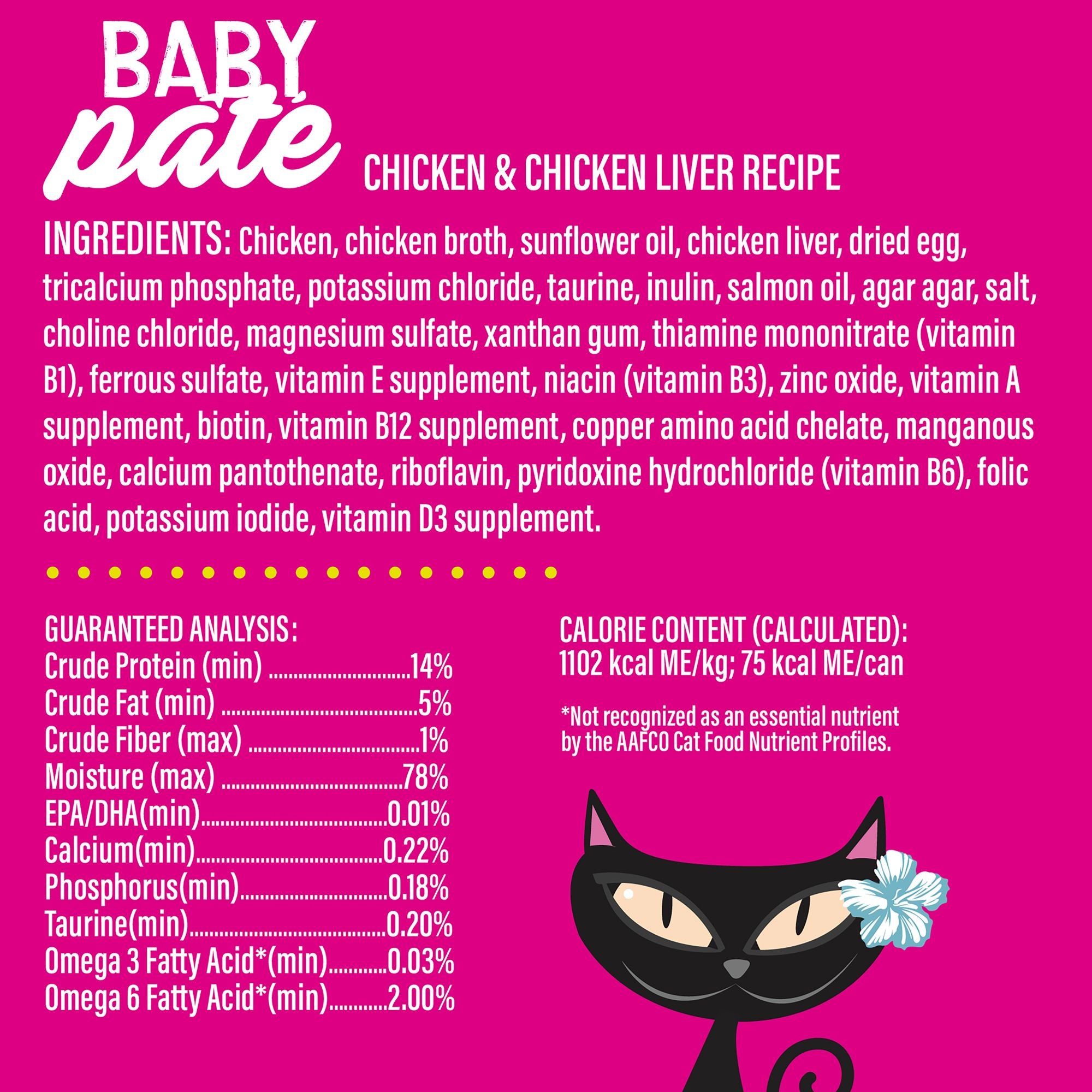 Tiki Cat Baby Pate Chicken & Chicken Liver Recipe For Kittens Age 4 Weeks and Over 2.4 oz