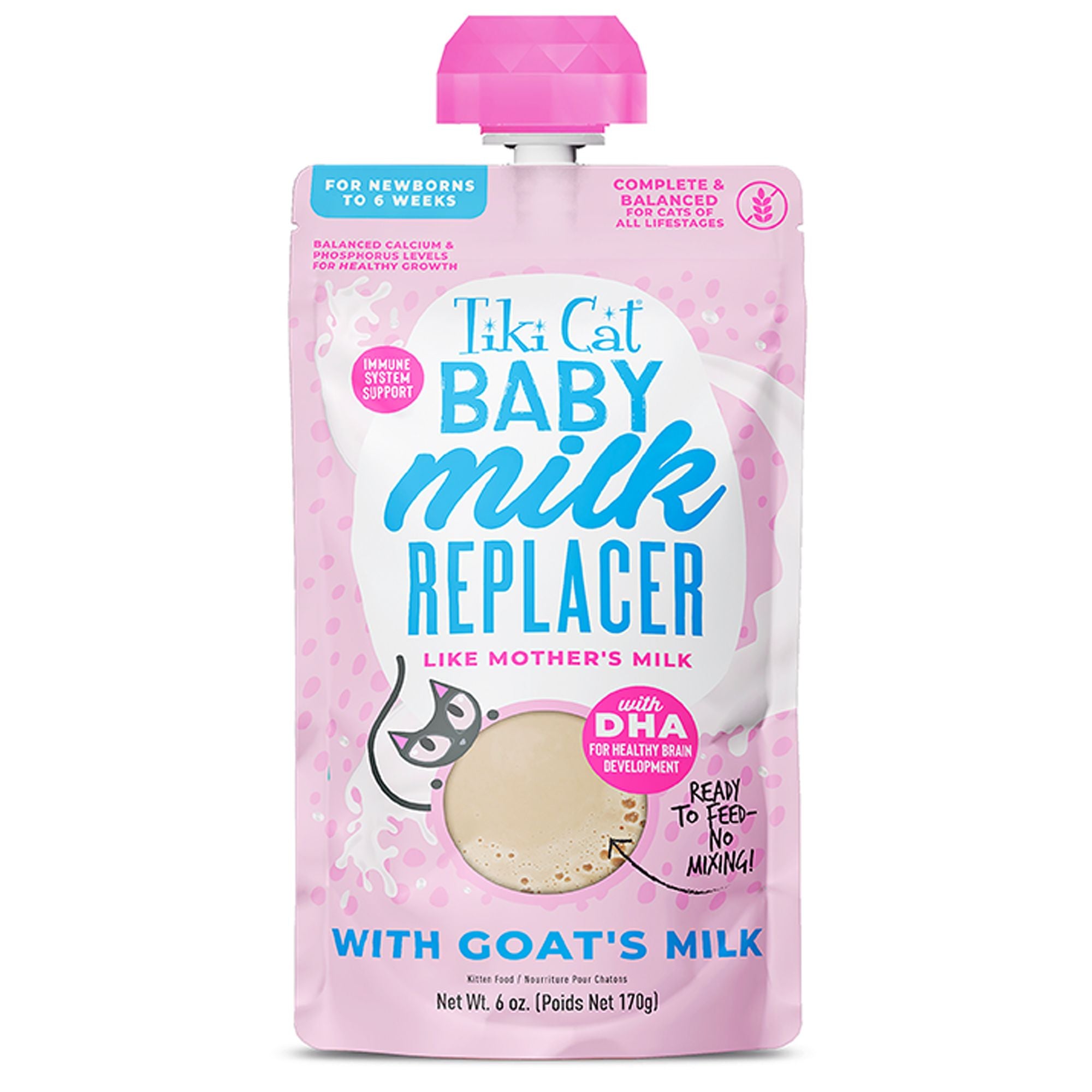 Tiki Cat Baby Milk Replacer with Goat's Milk Wet Kitten Food 6oz