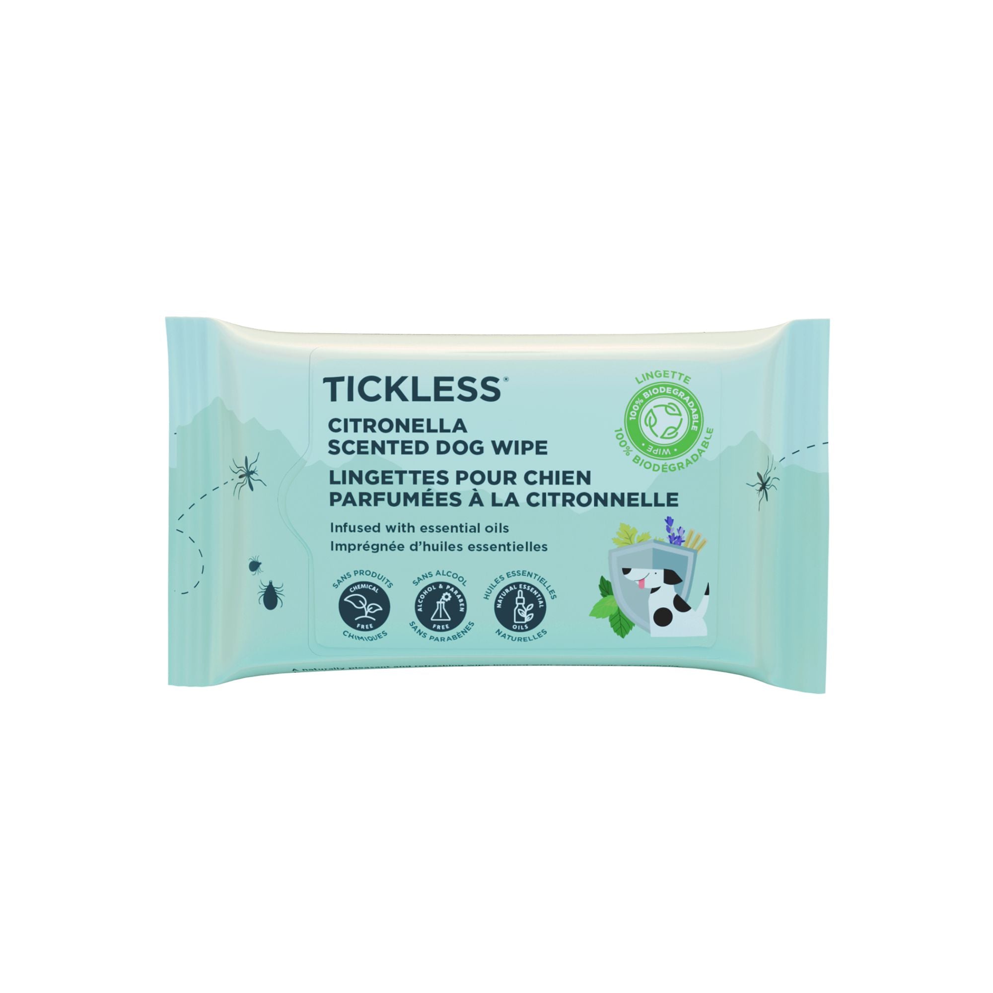 Tickless CITRONELLA SCENTED WIPES (Dog)
