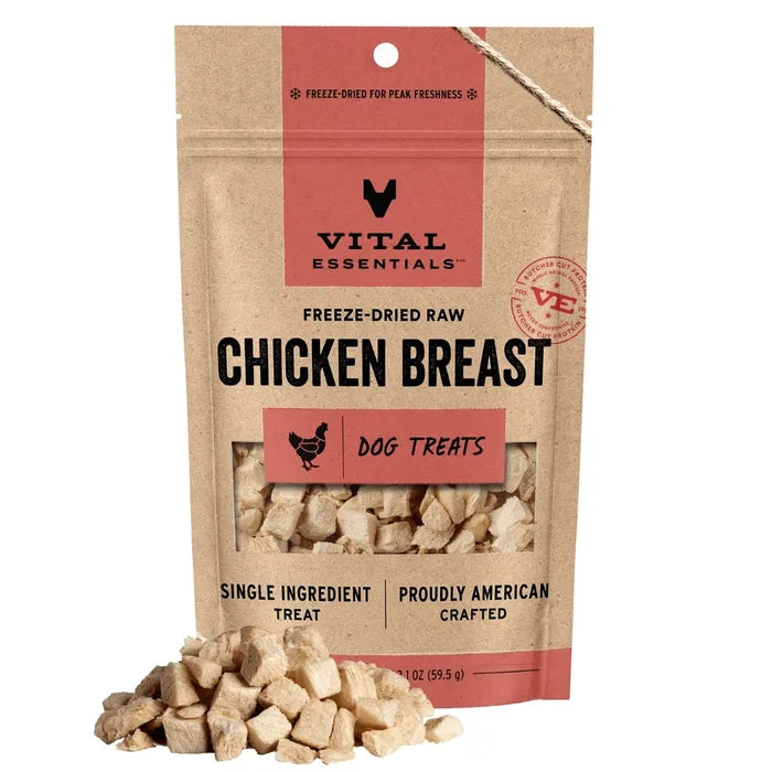 Vital Essentials Freeze-Dried Raw Chicken Breast Dog Treats 10 oz
