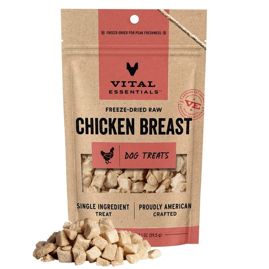 Vital Essentials Freeze-Dried Chicken Breast Dog Treats 2.1 oz