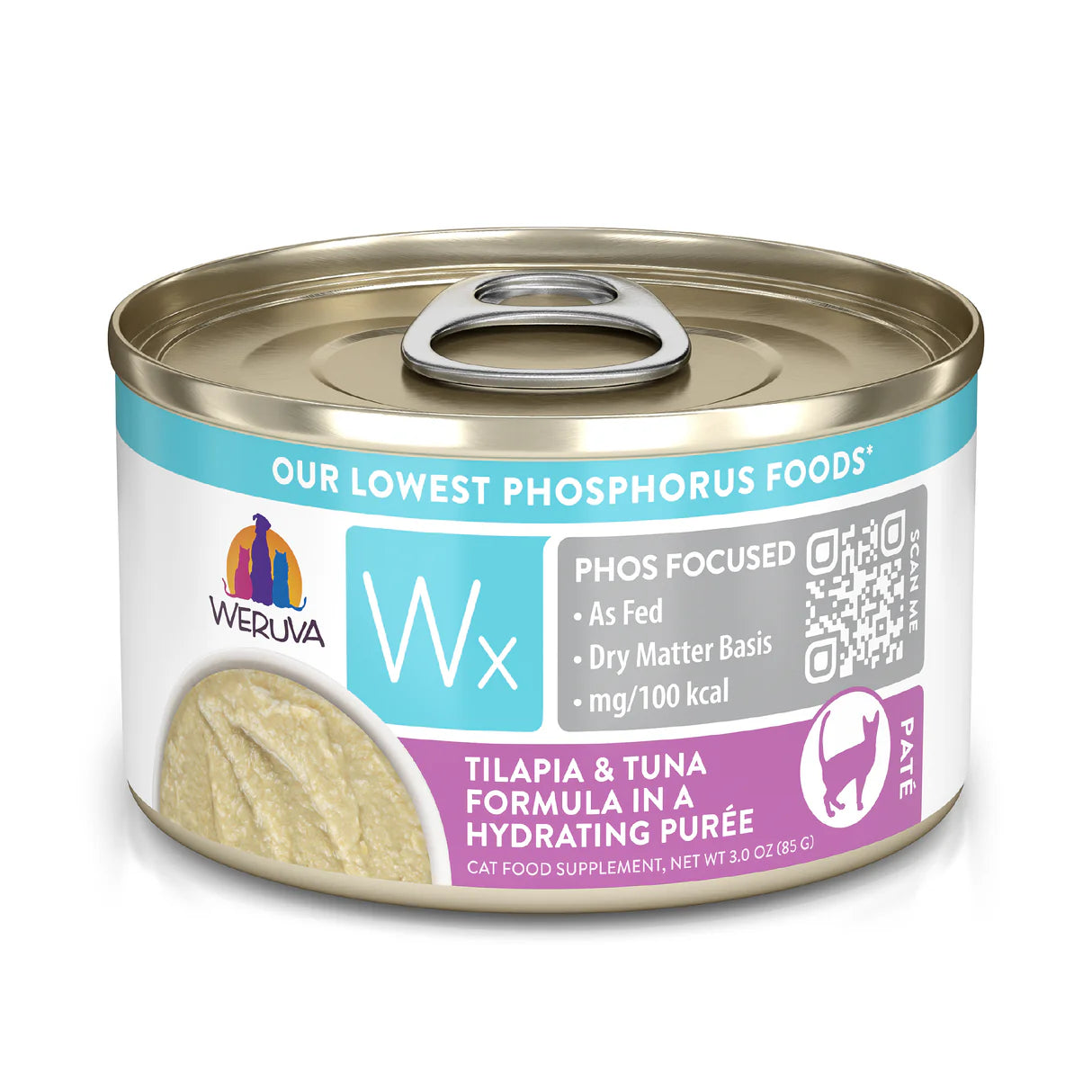 Weruva Wx Phos Focused - Tilapia & Tuna Formula in a Hydrating Puree 3 OZ