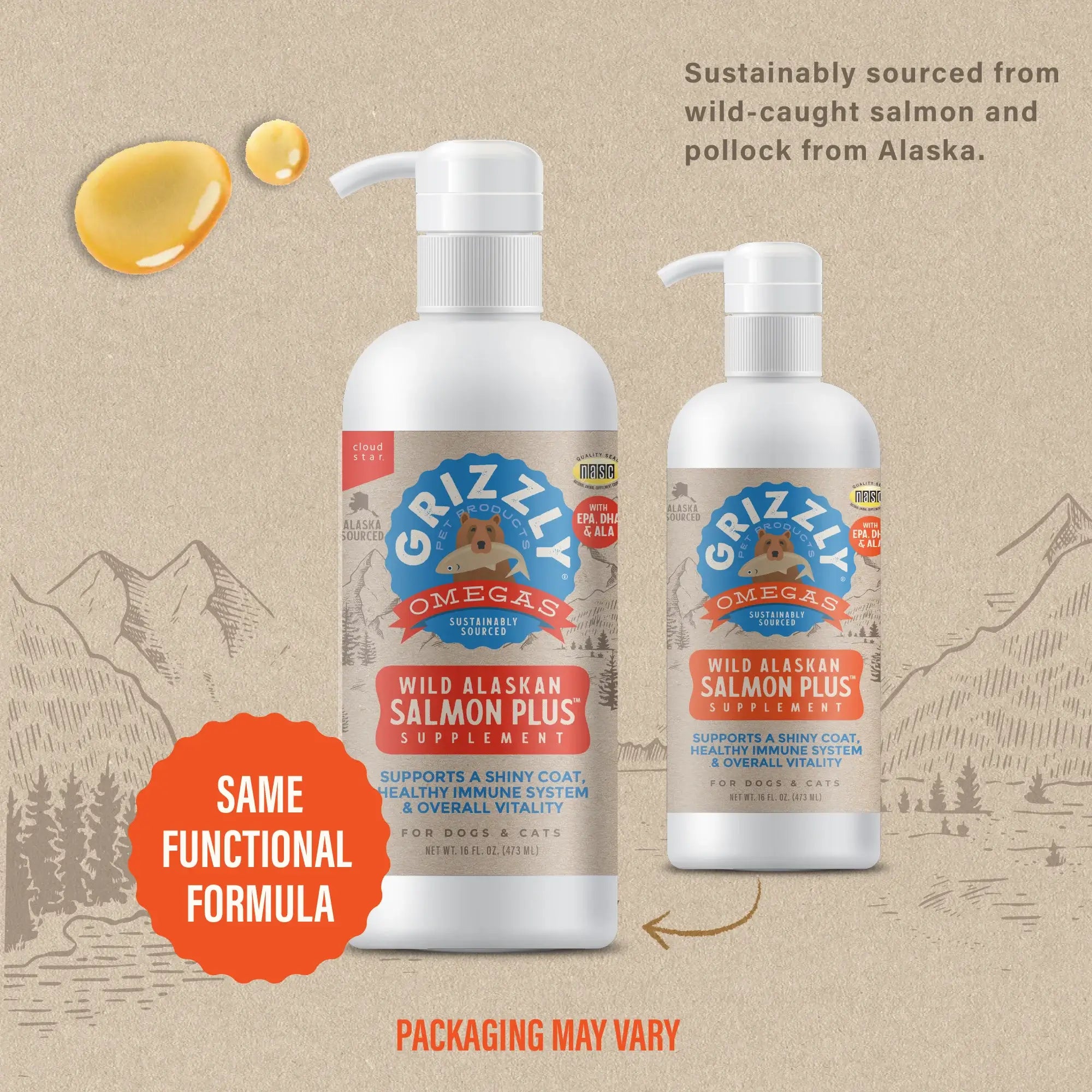 Grizzly Salmon Plus Oil 4oz