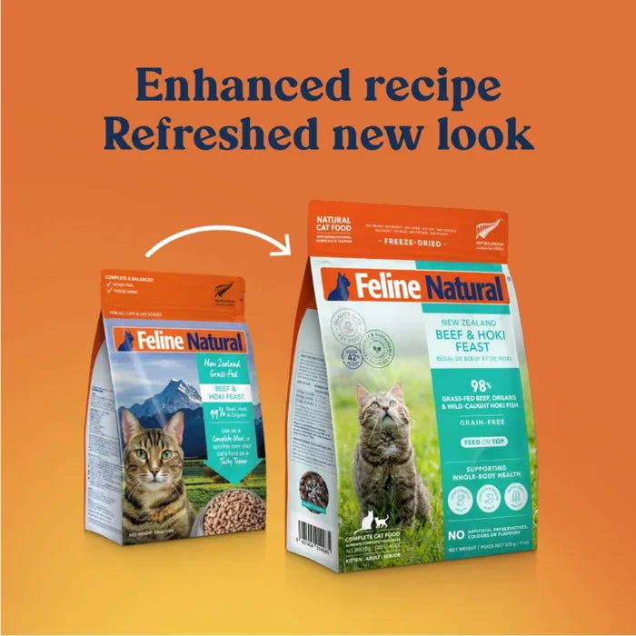 Feline Natural Freeze-Dried Cat Food - Beef & Hoki Feast 320 g