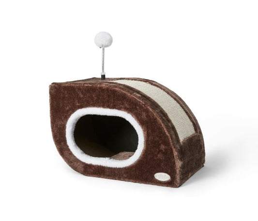 Bud'z Play Station For Cats, Shelters Snail With Scratch Box, Brown 45x26x30cm