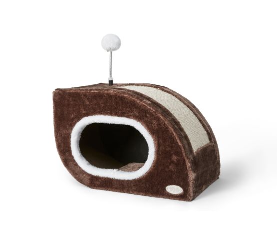 Bud'z Play Station For Cats, Shelters Snail With Scratch Box, Brown 45x26x30cm