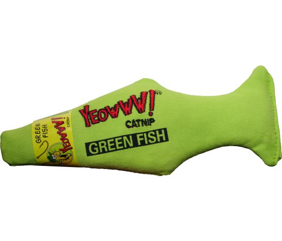 Ducky World Catnip Toys - Fish 7" Green