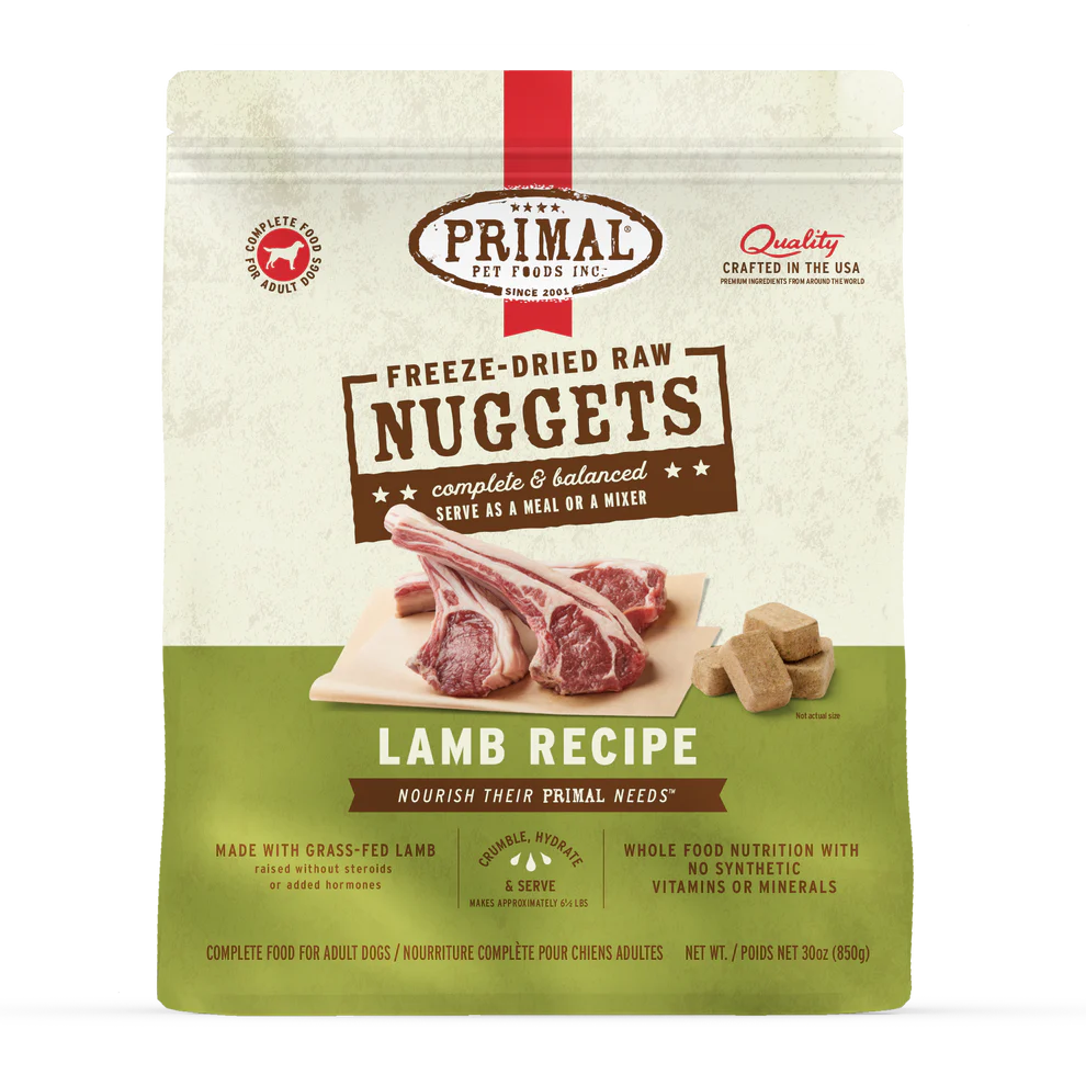 Prima Freeze-Dried Raw Nuggets Lamb Recipe Dog Food 30oz