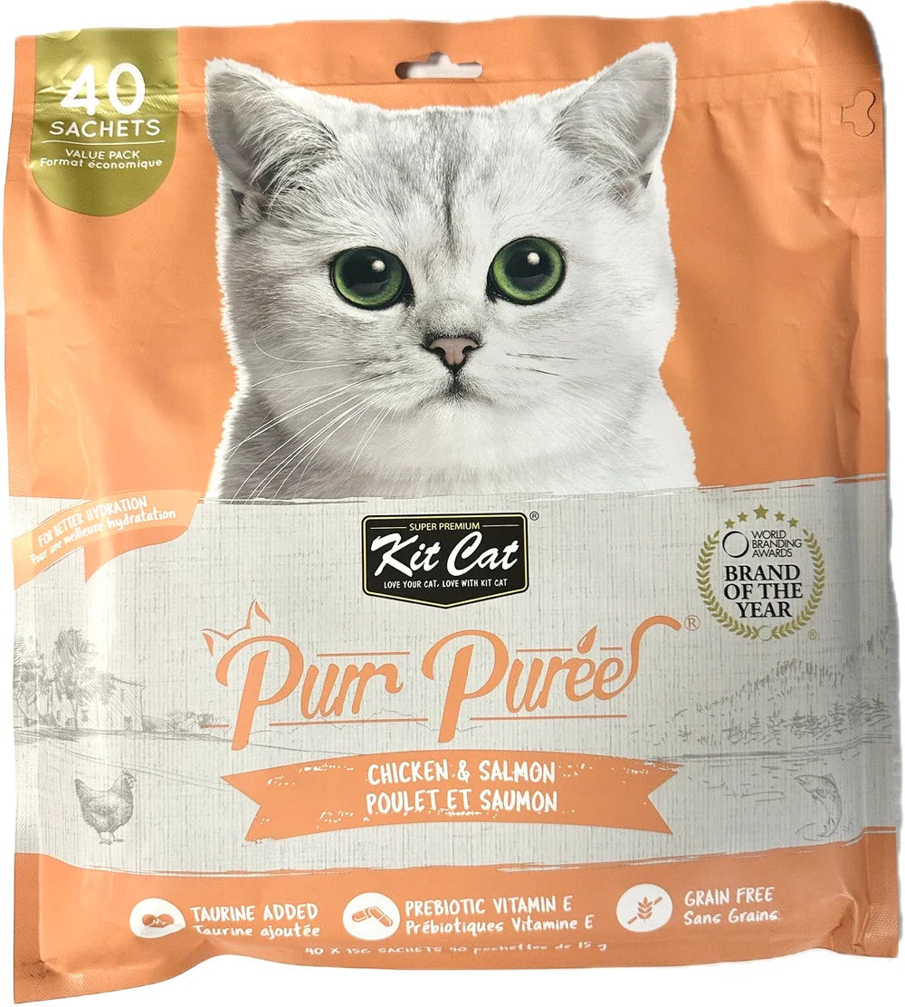 Kit Cat Purr Purees Chicken & Salmon Cat Treat 40 x 15gm