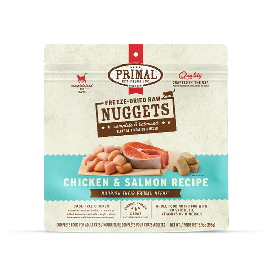 Prima Freeze-Dried Raw Nuggets Chicken & Salmon Recipe Cat Food 14oz