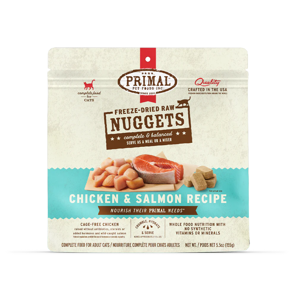 Prima Freeze-Dried Raw Nuggets Chicken & Salmon Recipe Cat Food 14oz