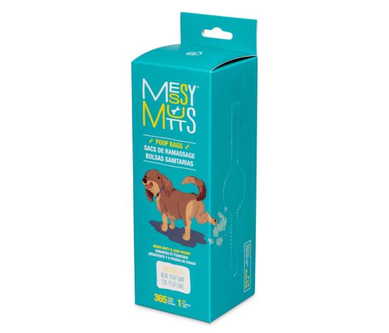 Messy Mutts Advanced Biorecycle Poop Bags, Bulk Roll, 365 Count