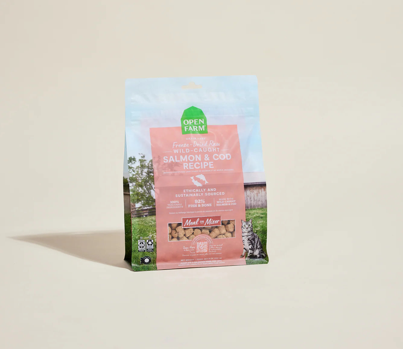 Open Farm Salmon & Cod Freeze-Dried Raw Morsels Freeze-Dried Cat Food 9oz