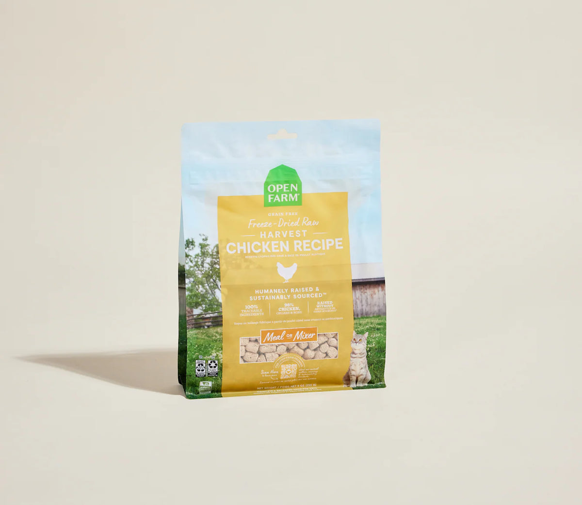 Open Farm Harvest Chicken Freeze-Dried Raw Morsels Freeze-Dried Cat Food 9oz