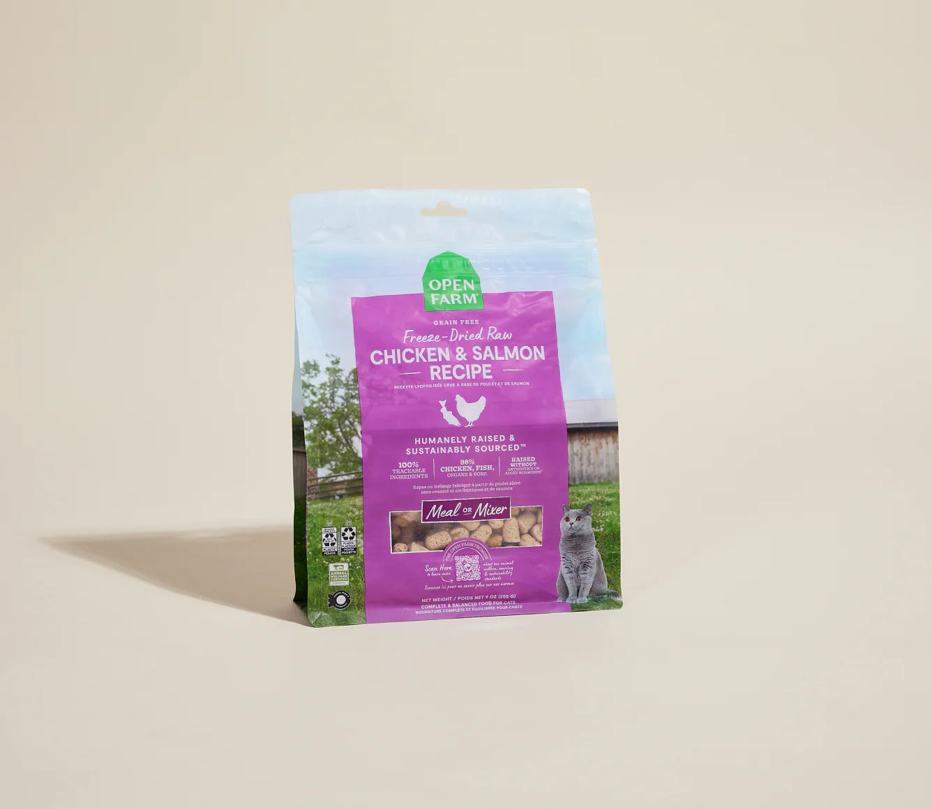 Open Farm Chicken & Salmon Freeze-Dried Raw Morsels Freeze-Dried Cat Food 9oz