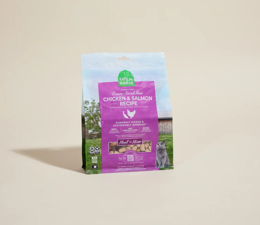Open Farm Chicken & Salmon Freeze-Dried Raw Morsels Freeze-Dried Cat Food 9oz