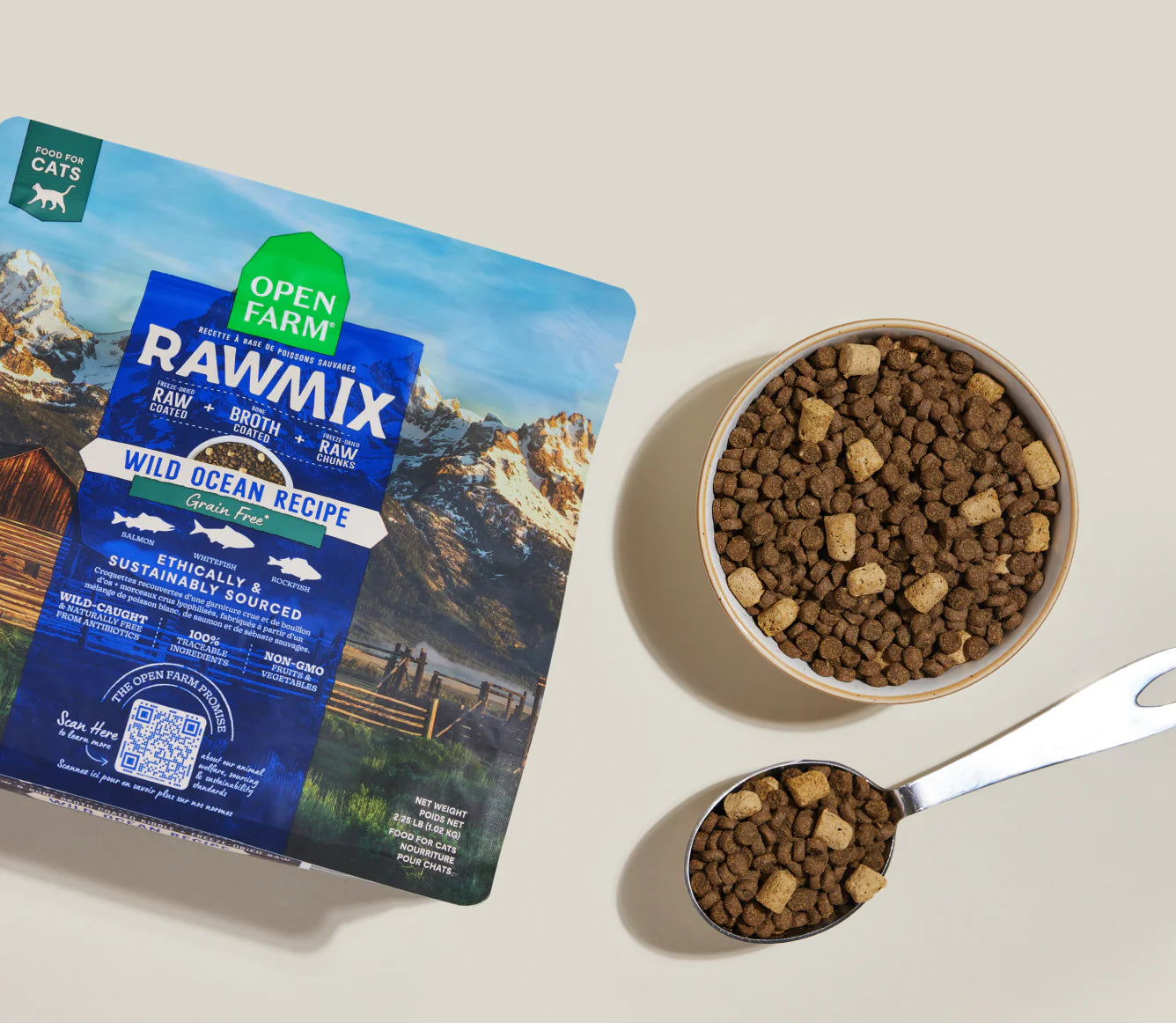 Open Farm RawMix Wild Ocean Recipe Grain & Legume Free Dry Cat Food 8lb