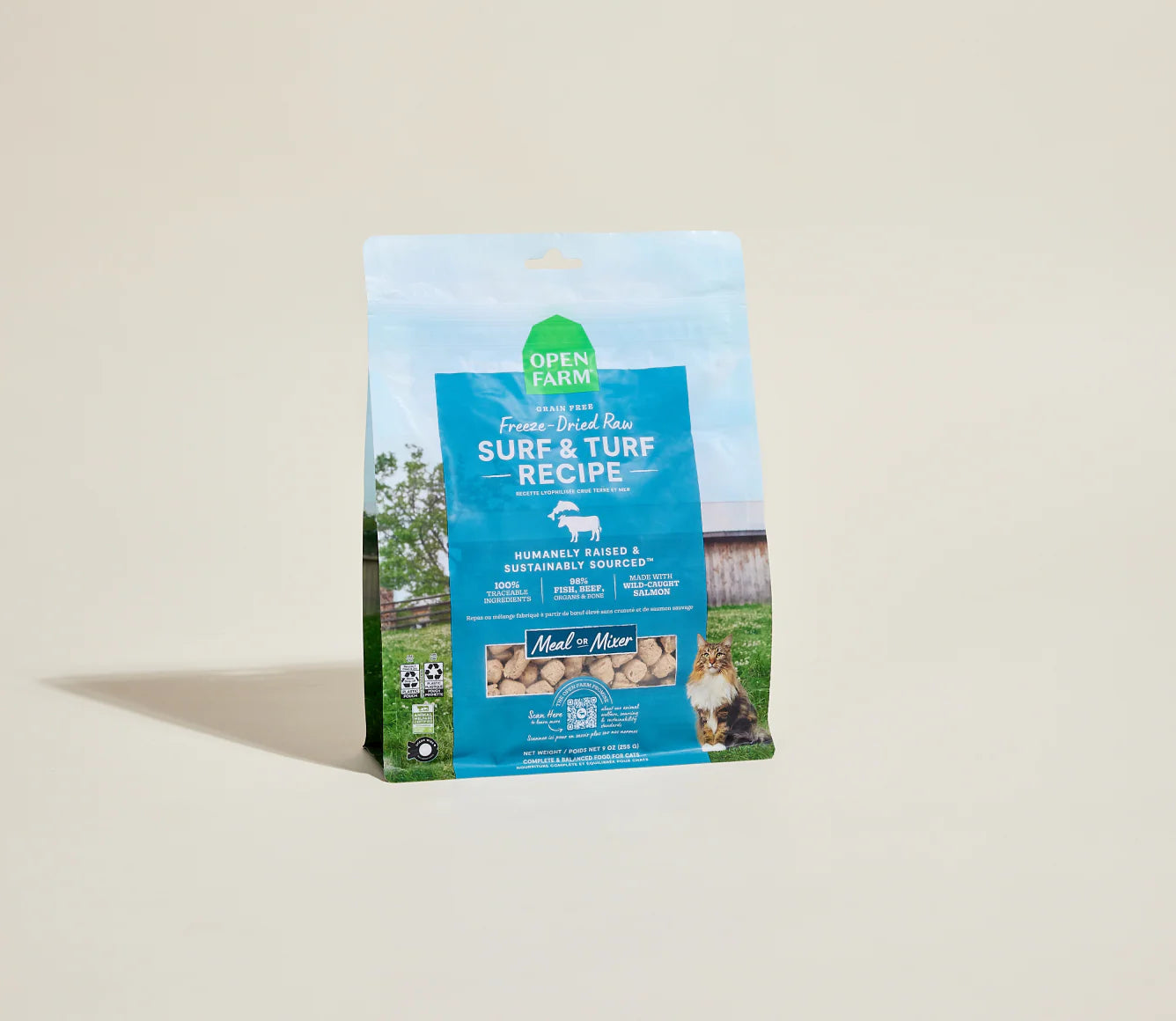 Open Farm Surf & Turf Freeze-Dried Raw Morsels Freeze-Dried Cat Food 9oz
