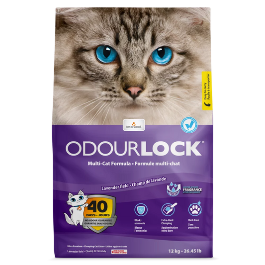 Intersand Odourlock Clumping Cat Litter Lavender Field 12 Kg