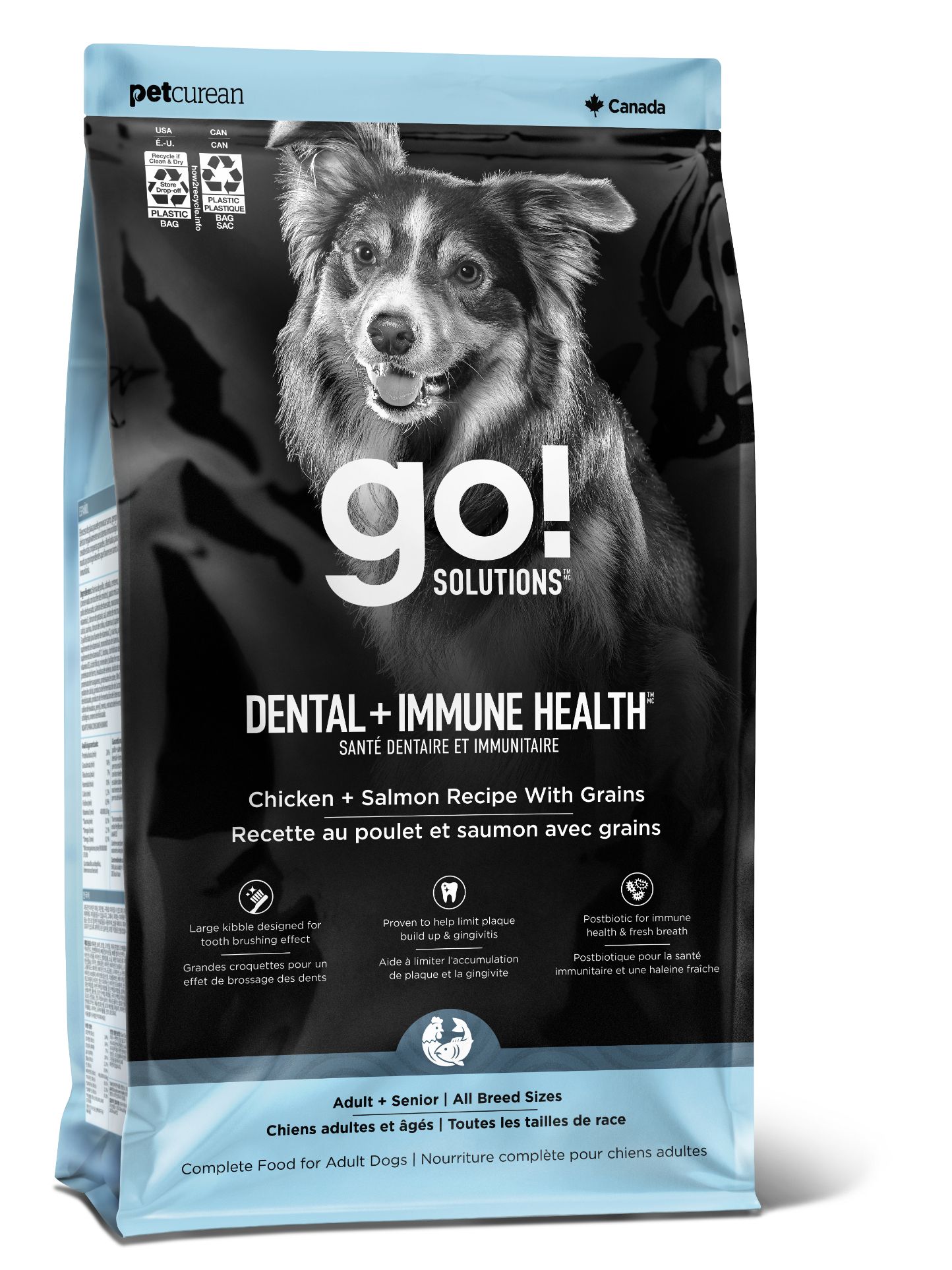 Petcurean Go! Dental + Immune Health Chicken And Salmon Recipe With Grains For Dog 18 Lbs