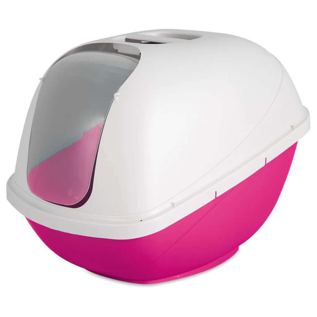 Petmate Basic Hooded Litter Pan Pink & Peral White Jumbo/X-Large