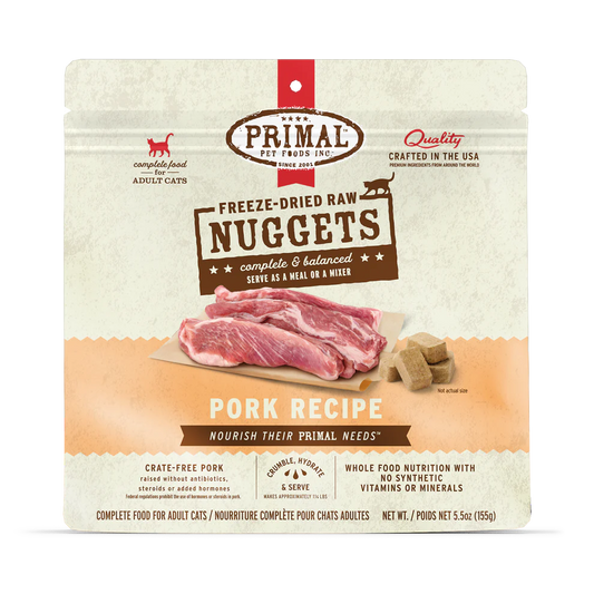 Prima Freeze-Dried Raw Nuggets Pork Recipe Cat Food 14oz