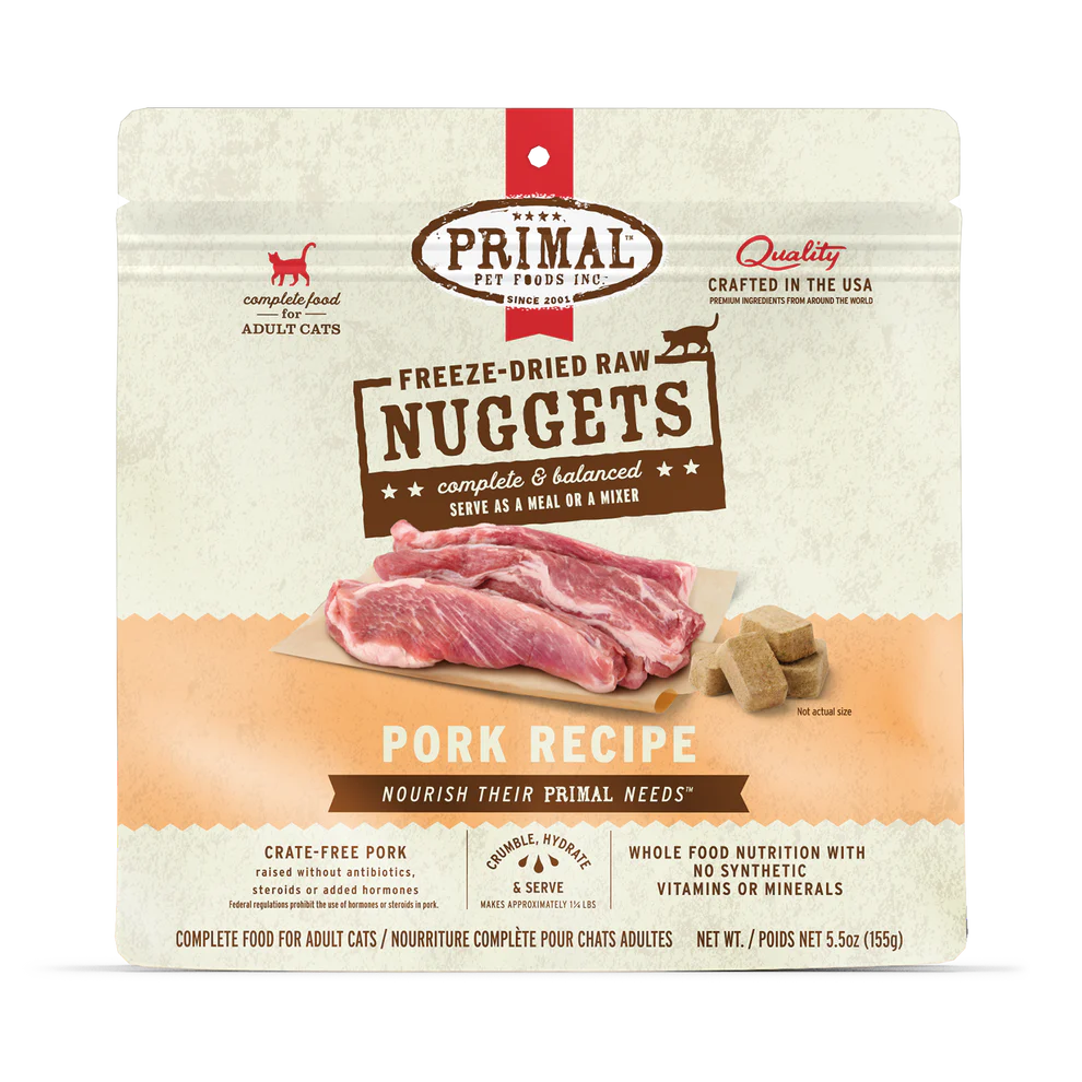 Prima Freeze-Dried Raw Nuggets Pork Recipe Cat Food 14oz