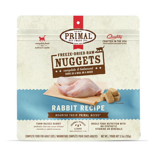 Prima Freeze-Dried Raw Nuggets Rabbit Recipe Cat Food 14oz