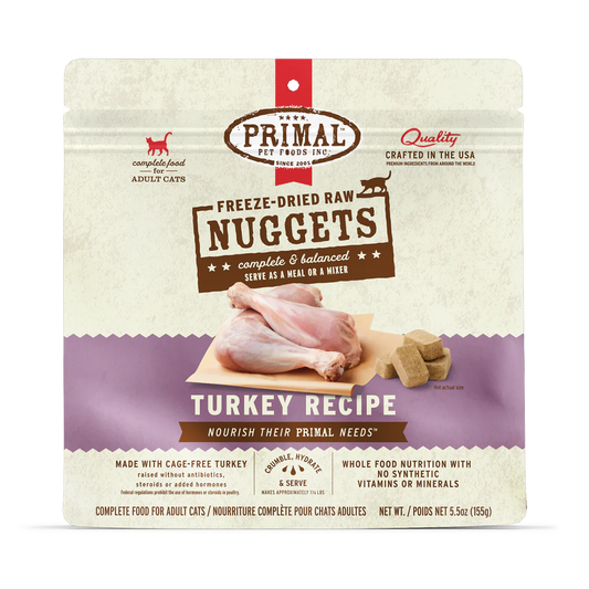 Prima Freeze-Dried Raw Nuggets Turkey Recipe Cat Food 5.5oz