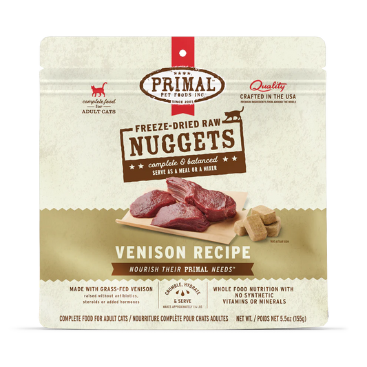 Prima Freeze-Dried Raw Nuggets Venison Recipe Cat Food 5.5oz