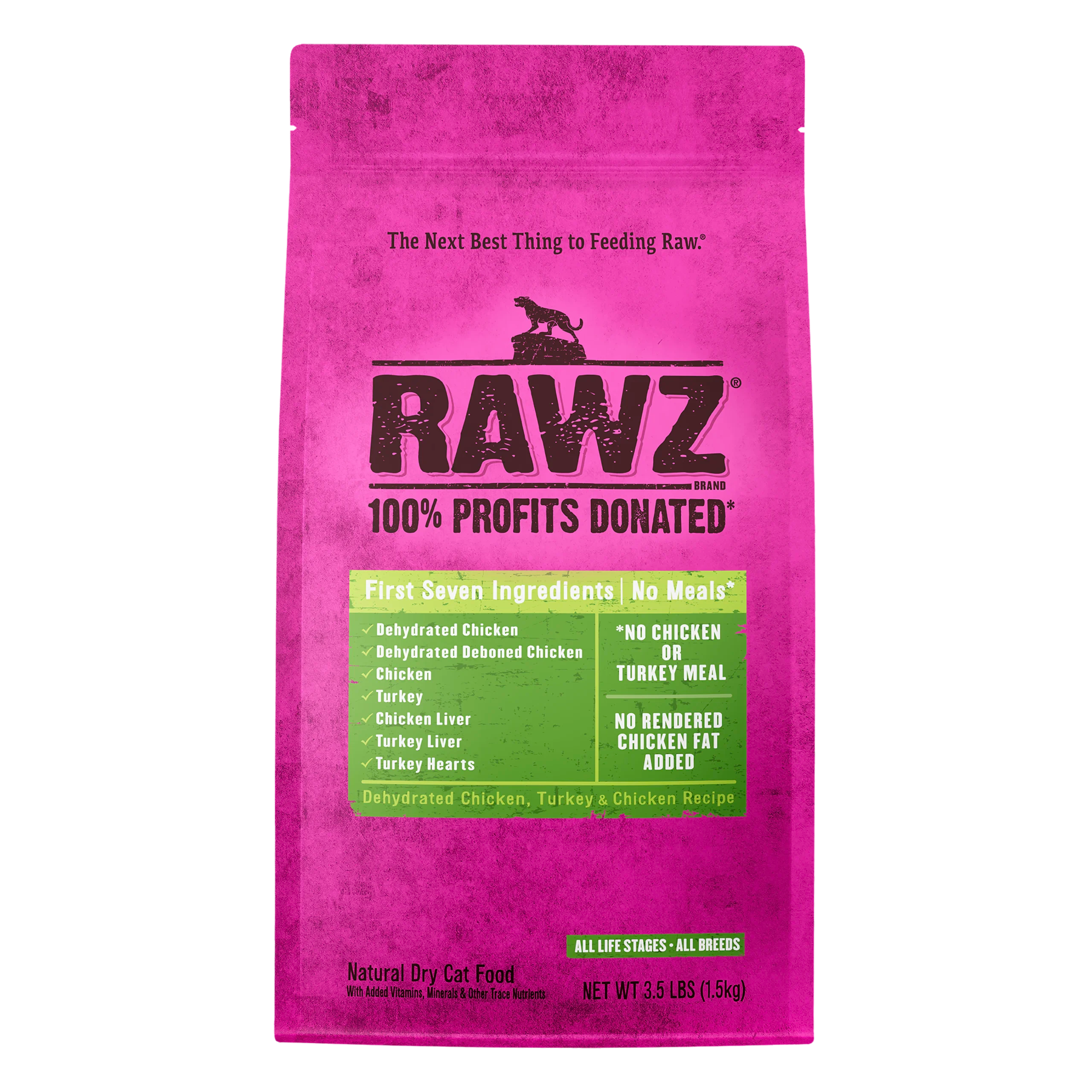 RAWZ Dehydrated Chicken, Turkey & Chicken Recipe Dry Cat Food 7.8 lb