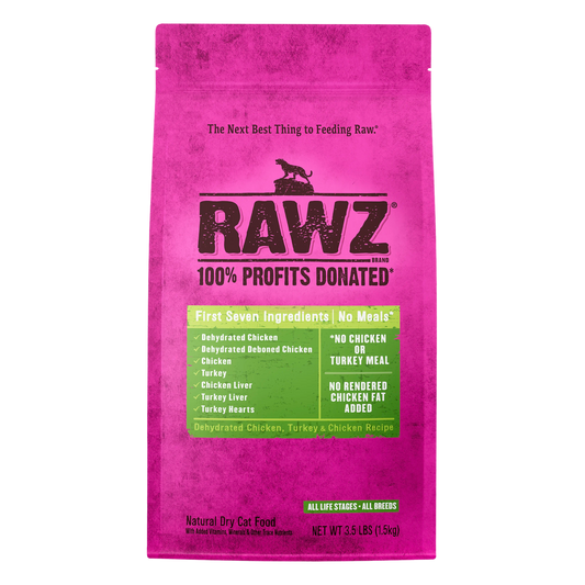 RAWZ Dehydrated Chicken, Turkey & Chicken Recipe Dry Cat Food 7.8 lb