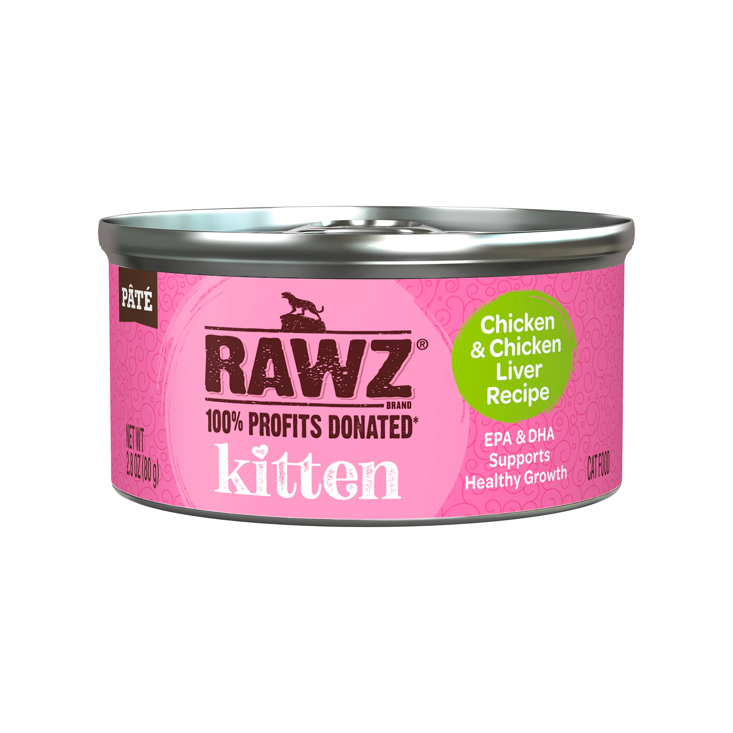 RAWZ Kitten Chicken & Chicken Liver Wet Cat Food 2.8 oz
