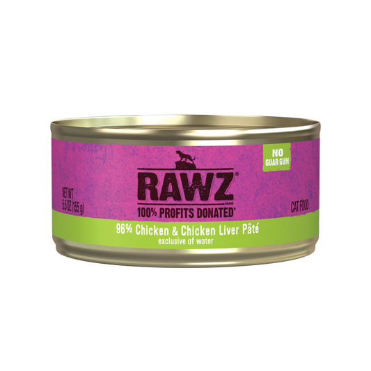 RAWZ 96% Chicken & Chicken Liver Pate Wet Cat Food  5.5 oz