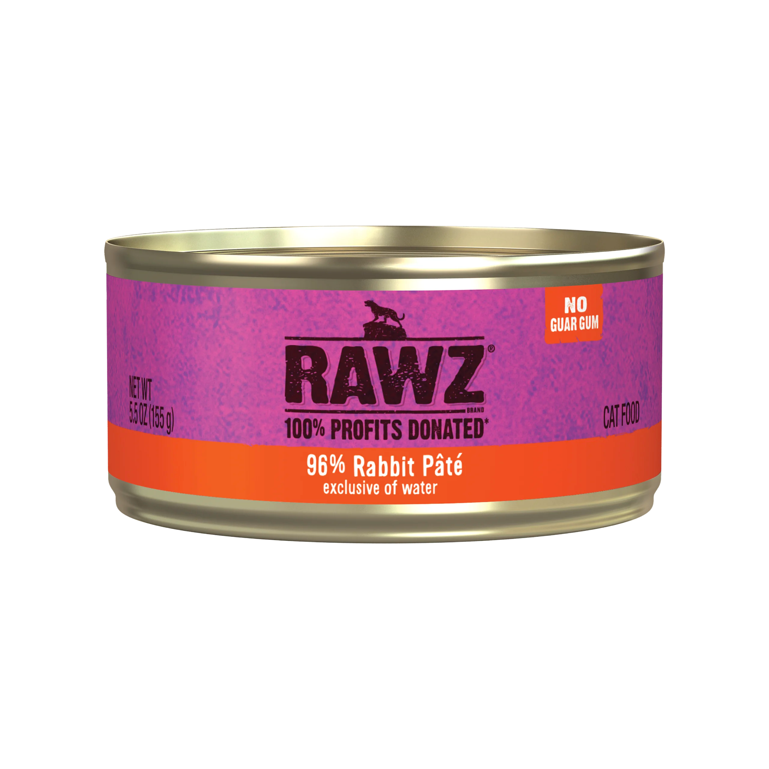 RAWZ 96% Rabbit Pate Wet Cat Food 5.5 oz
