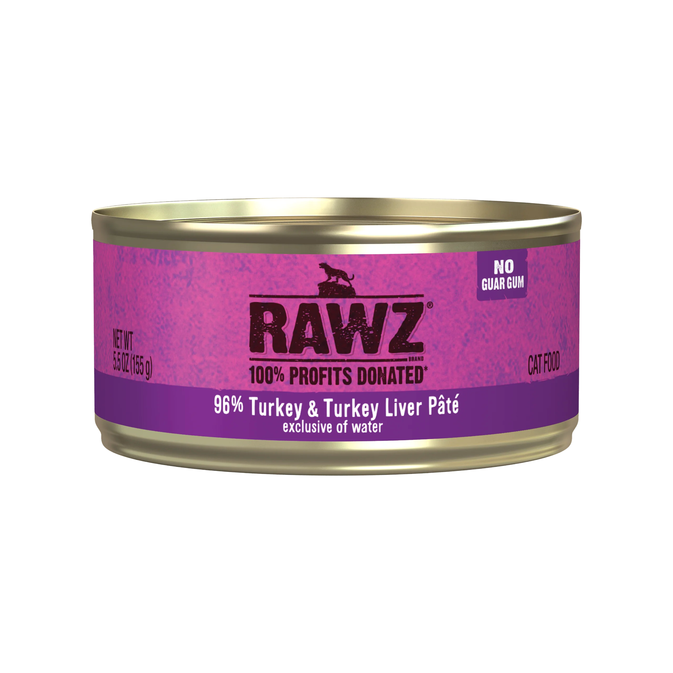 RAWZ 96% Turkey & Turkey Liver Pate Wet Cat Food 5.5 oz