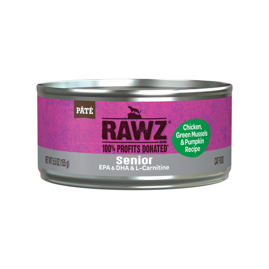 RAWZ Senior Chicken, Green Mussels & Pumpkin Wet Cat Food 5.5oz