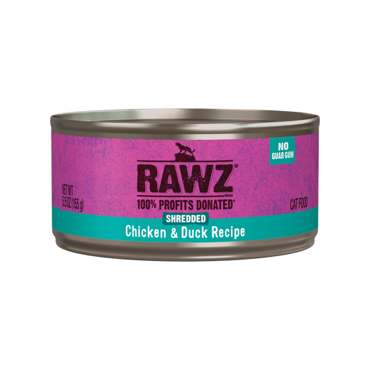 RAWZ Shredded Chicken & Duck Recipe Wet Cat Food 5.5 oz