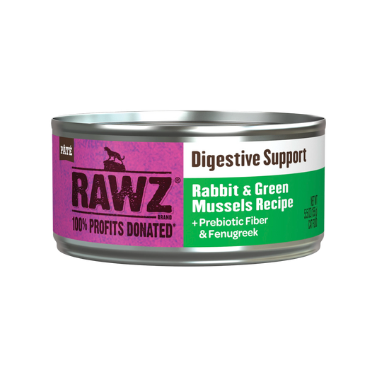 RAWZ Digestive Support Rabbit & Green Mussels Wet Cat Food 5.5oz