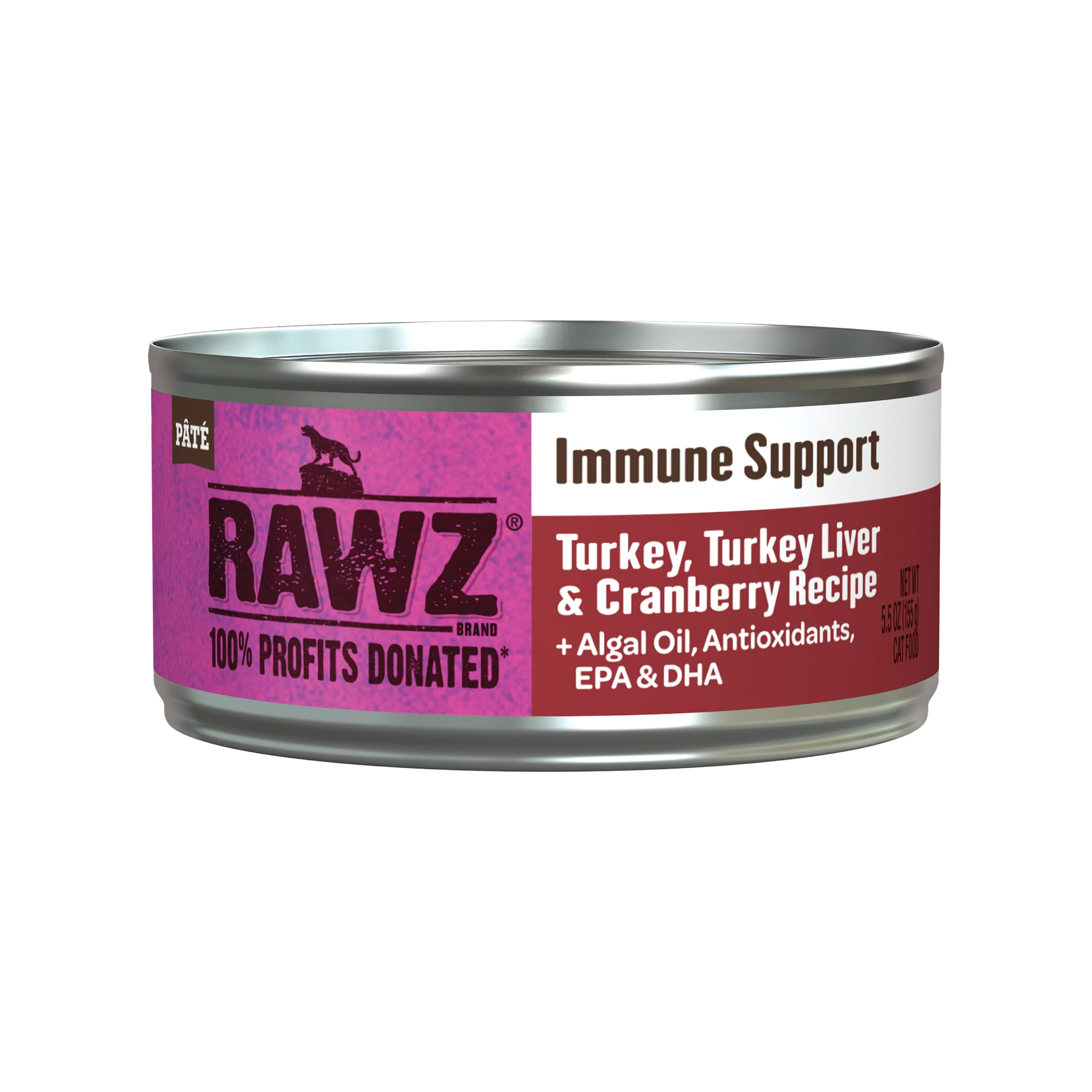 RAWZ Immune Support Turkey, Turkey Liver & Cranberry Wet Cat Food 5.5oz