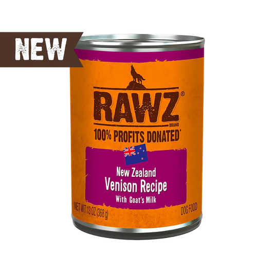 RAWZ 94% Venison Recipe with Goat's Milk Pate Wet Dog Food 6oz