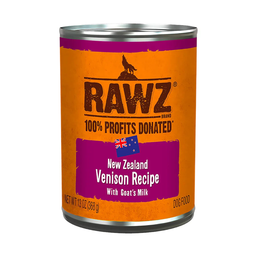 RAWZ 94% Venison Recipe with Goat's Milk Pate Wet Dog Food 13oz