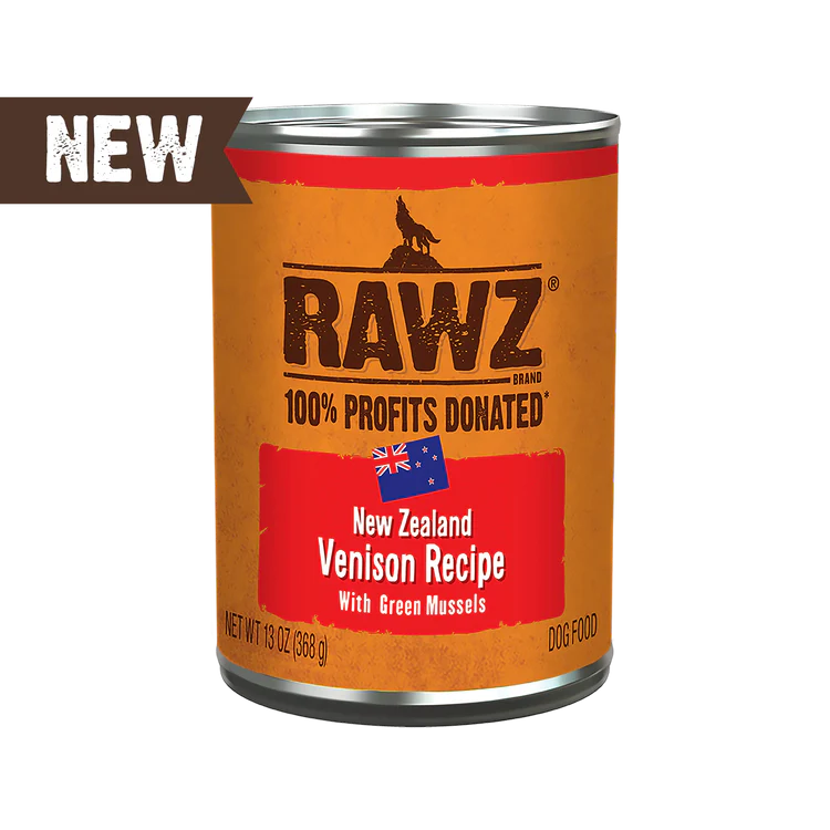 RAWZ 94% Venison Recipe with Green Mussels Pate Wet Dog Food 6oz