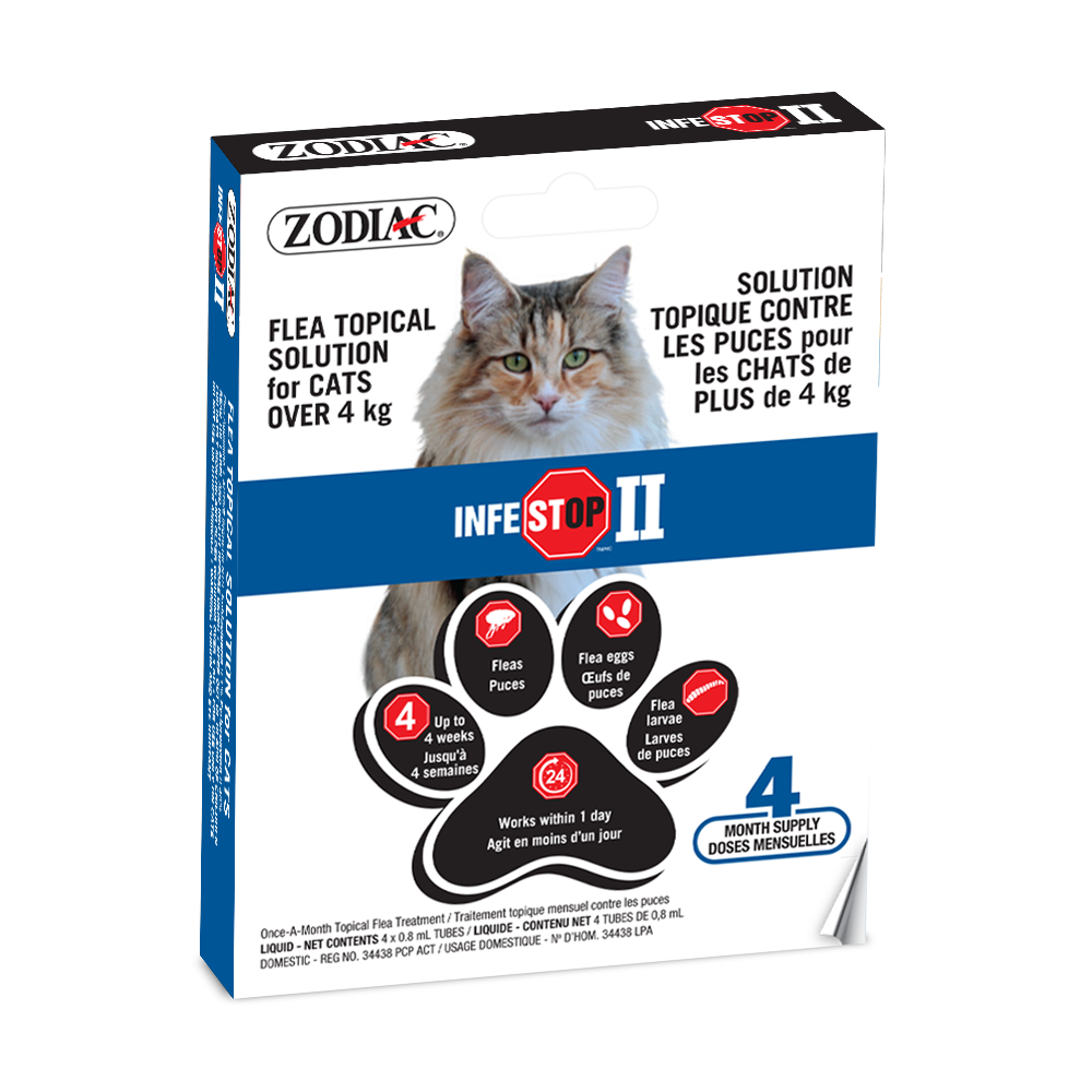 Zodiac Infestop II Topical Flea Adulticide for Cats Over 4KG
