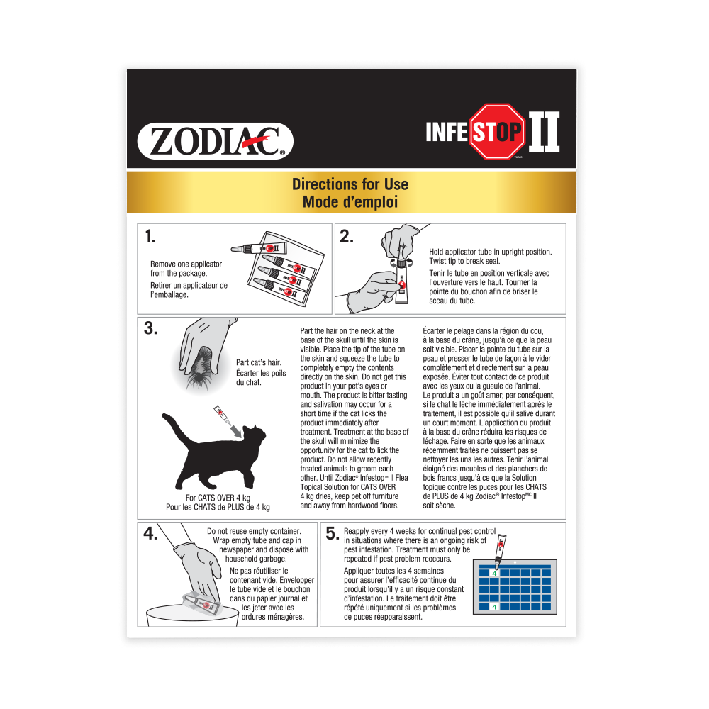 Zodiac Infestop II Topical Flea Adulticide for Cats Over 4KG
