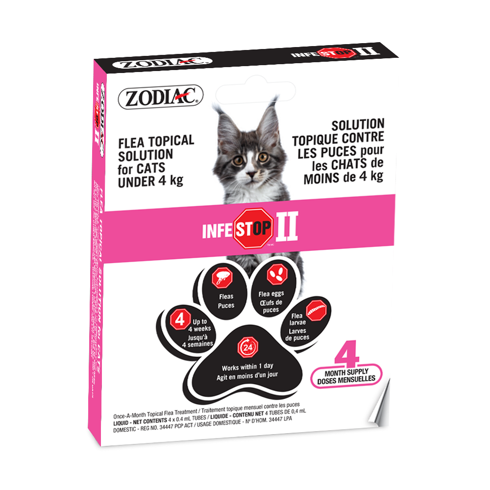 Zodiac Infestop II Topical Flea Adulticide for Cats Under 4KG