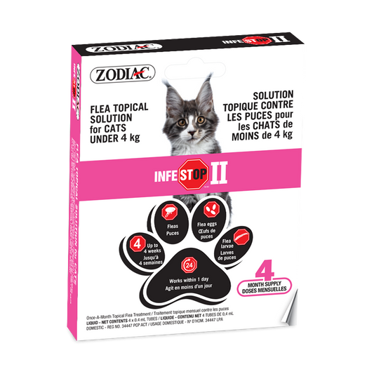 Zodiac Infestop II Topical Flea Adulticide for Cats Under 4KG